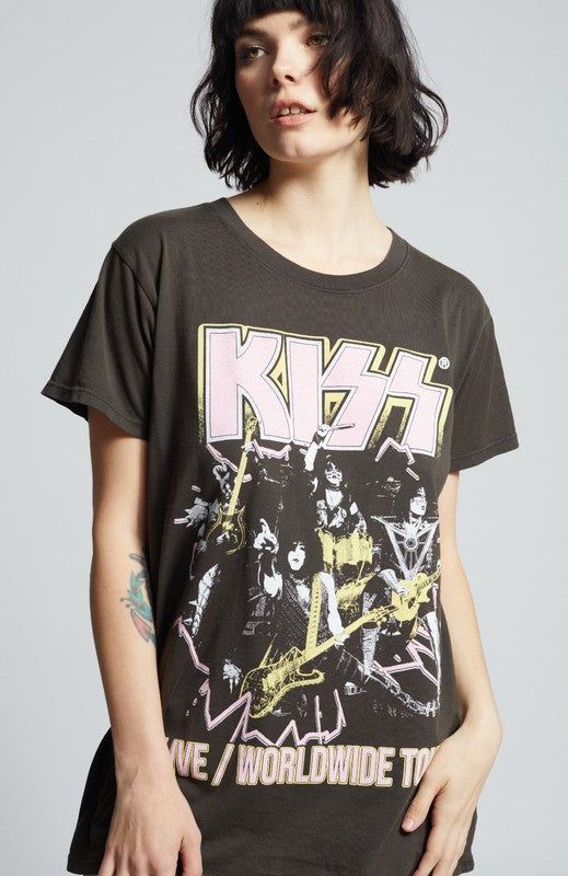 Recycled Karma KISS Alive Tour Unisex Tee us.meeeshop - Shirts & Tops