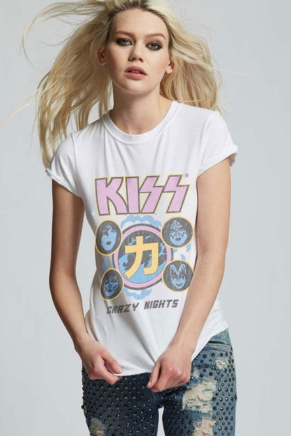 Recycled Karma Kiss Crazy Nights 88 Tour Fitted T-Shirt us.meeeshop - 