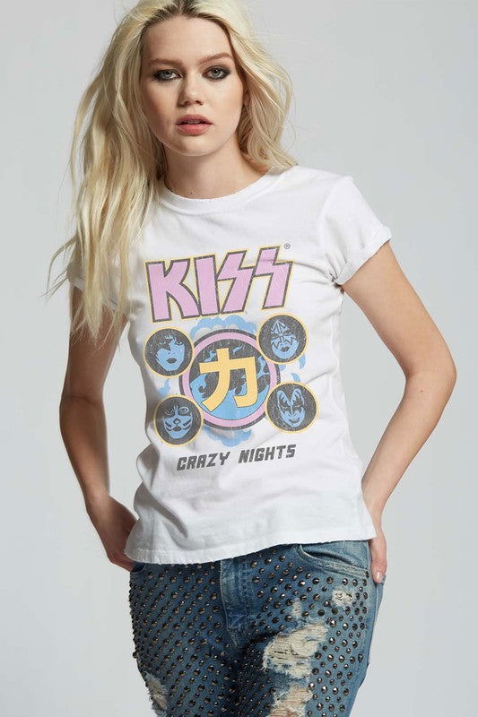 Recycled Karma Kiss Crazy Nights 88 Tour Fitted T-Shirt us.meeeshop - Shirts & Tops