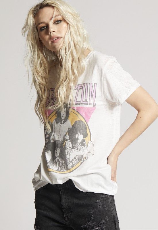 Recycled Karma Led Zeppelin Fitted Band Tee us.meeeshop - 