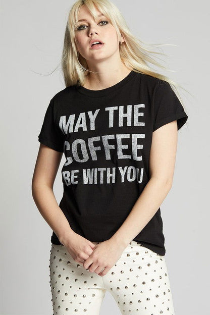 Recycled Karma May The Coffee Be With You Fitted T-Shirt us.meeeshop - 