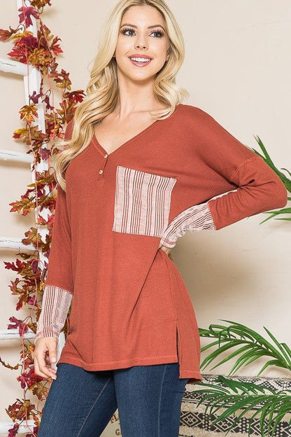 Reversed Stitched Oversize Hi Low Tunic us.meeeshop - 