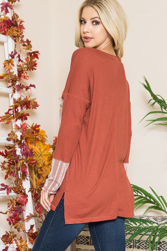 Reversed Stitched Oversize Hi Low Tunic | us.meeeshop