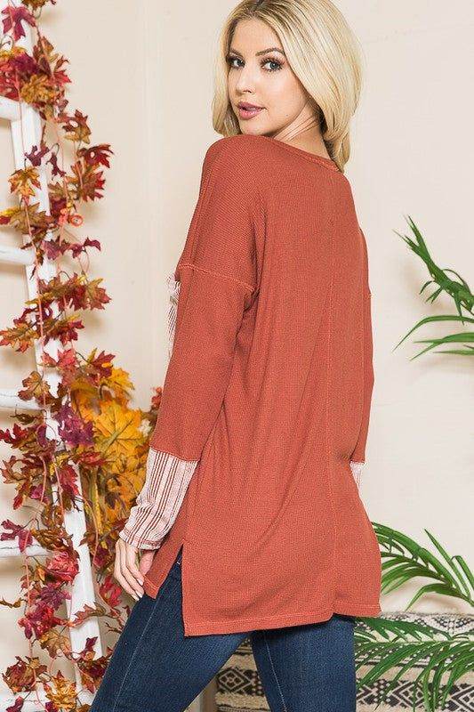 Reversed Stitched Oversize Hi Low Tunic - us.meeeshop