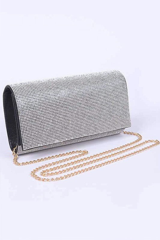 Rhinestone Metallic Evening Clutch Bag us.meeeshop - 