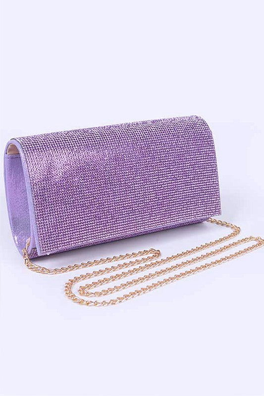 Rhinestone Metallic Evening Clutch Bag us.meeeshop - Handbags