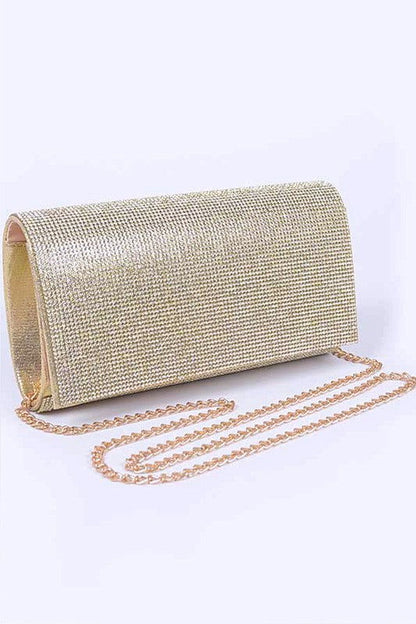 Rhinestone Metallic Evening Clutch Bag us.meeeshop - 