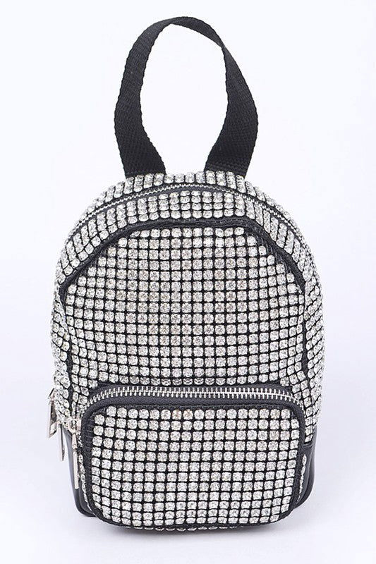 Women's Rhinestone Statement Mini Convertible Backpack - us.meeeshop