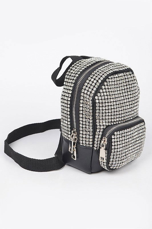 Women's Rhinestone Statement Mini Convertible Backpack - us.meeeshop