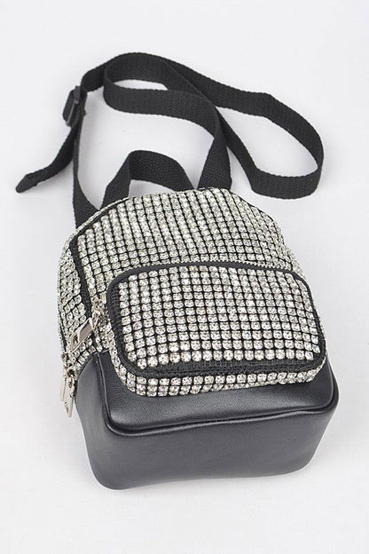 Women's Rhinestone Statement Mini Convertible Backpack - us.meeeshop