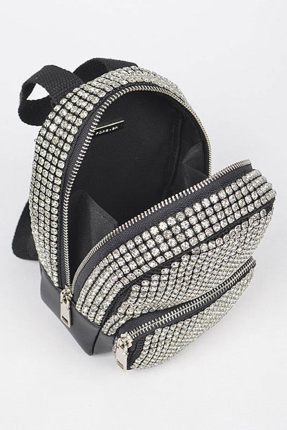 Women's Rhinestone Statement Mini Convertible Backpack - us.meeeshop