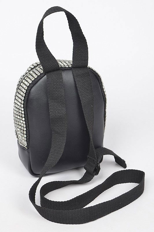 Women's Rhinestone Statement Mini Convertible Backpack - us.meeeshop