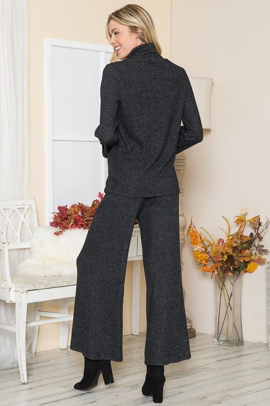 Rib Brush Wide Leg Pants with Pockets us.meeeshop - 