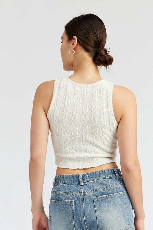 Rib Cropped Tank Top us.meeeshop - 