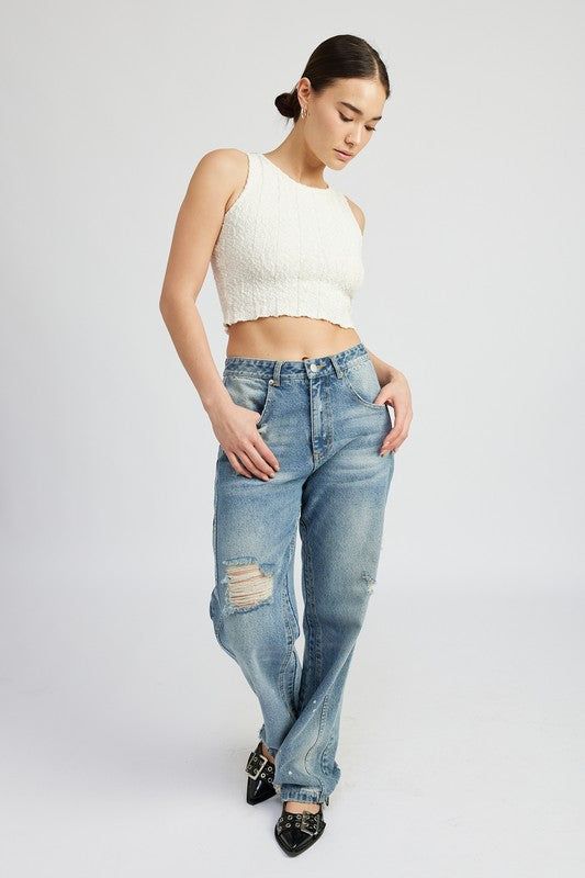 Rib Cropped Tank Top us.meeeshop - 