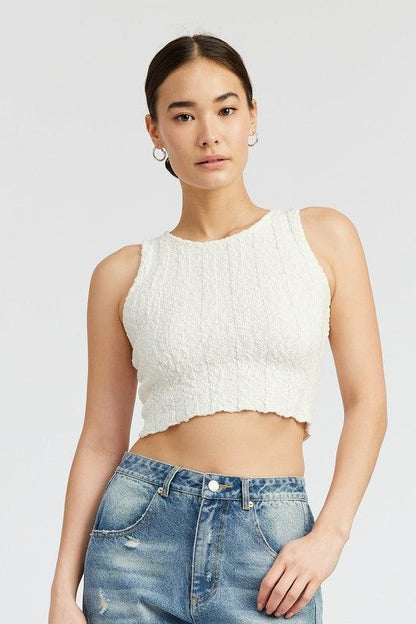 Rib Cropped Tank Top us.meeeshop - 