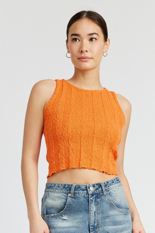 Rib Cropped Tank Top us.meeeshop - Shirts & Tops