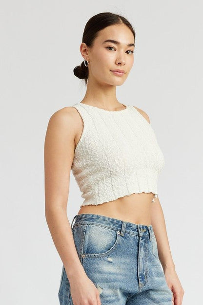 Rib Cropped Tank Top us.meeeshop - 