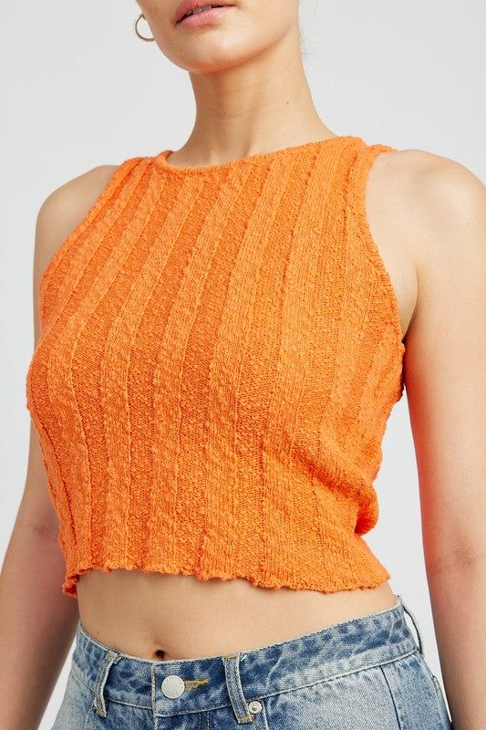 Rib Cropped Tank Top us.meeeshop - 