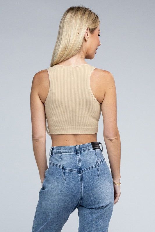 Ribbed Cropped Tank Top us.meeeshop - 