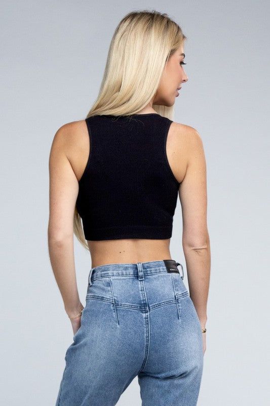 Ribbed Cropped Tank Top us.meeeshop - 