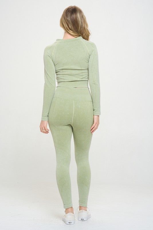 Ribbed Knit Tracksuit Two-Piece Set us.meeeshop - 