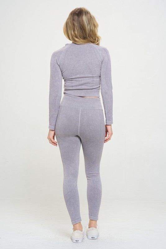 Ribbed Knit Tracksuit Two-Piece Set us.meeeshop - 