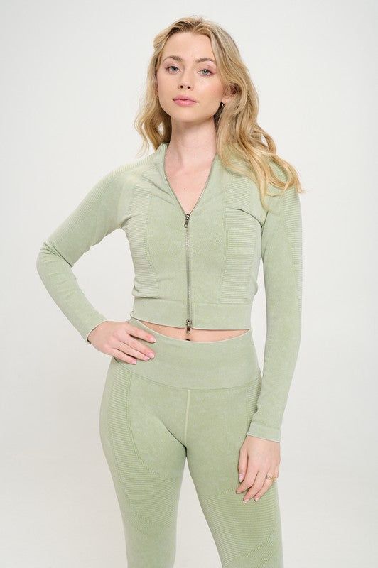 Ribbed Knit Tracksuit Two-Piece Set us.meeeshop - 