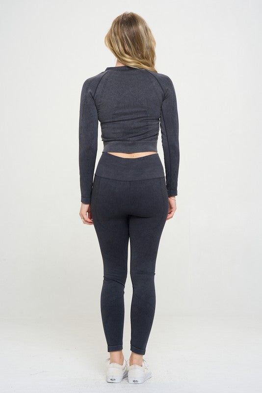 Ribbed Knit Tracksuit Two-Piece Set us.meeeshop - 