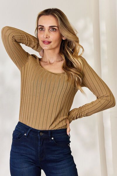 Ribbed Long Sleeve T-Shirt us.meeeshop - 