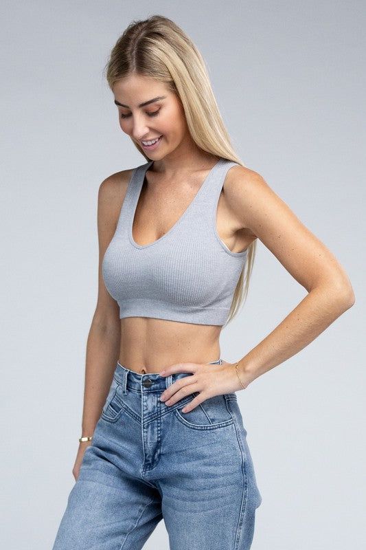 Ribbed Cropped Tank Top - us.meeeshop