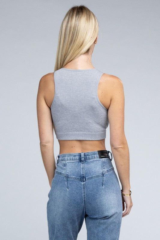 Ribbed Cropped Tank Top - us.meeeshop