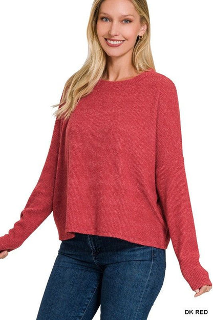 Women's Ribbed Dolman Long Sleeve Sweater - us.meeeshop