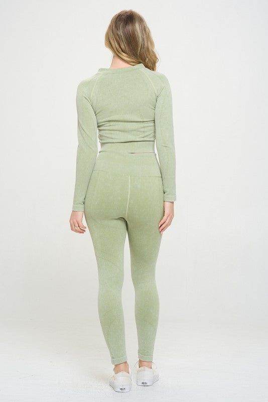 Ribbed Knit Tracksuit Two-Piece Set - us.meeeshop