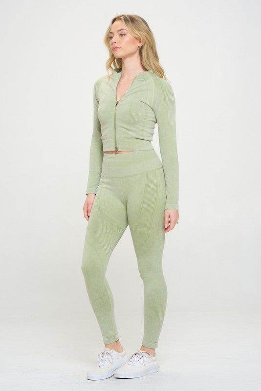 Ribbed Knit Tracksuit Two-Piece Set - us.meeeshop