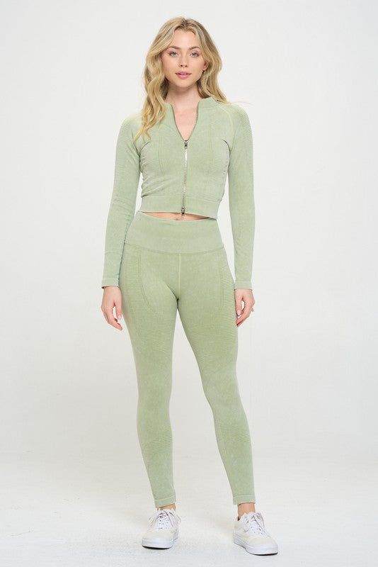 Ribbed Knit Tracksuit Two-Piece Set - us.meeeshop