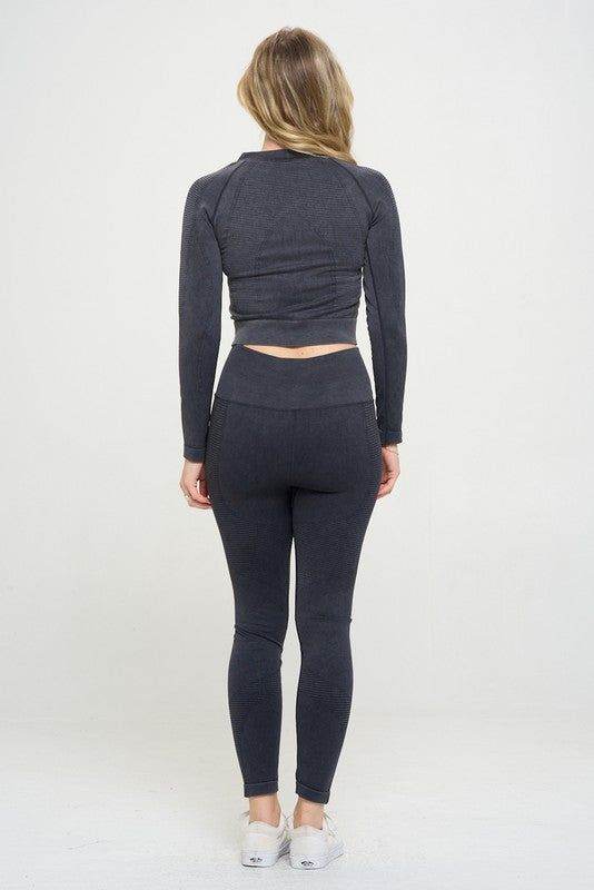 Ribbed Knit Tracksuit Two-Piece Set - us.meeeshop