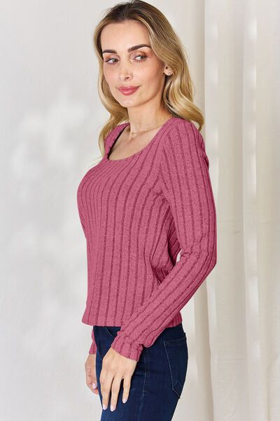 Women's Ribbed Long Sleeve T-Shirt - us.meeeshop