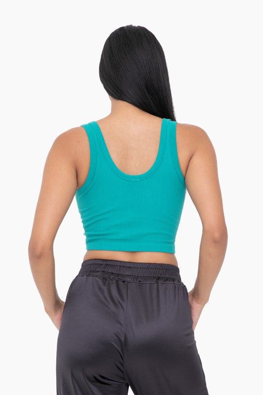 Women's Ribbed Seamless Cropped Tank Top - us.meeeshop