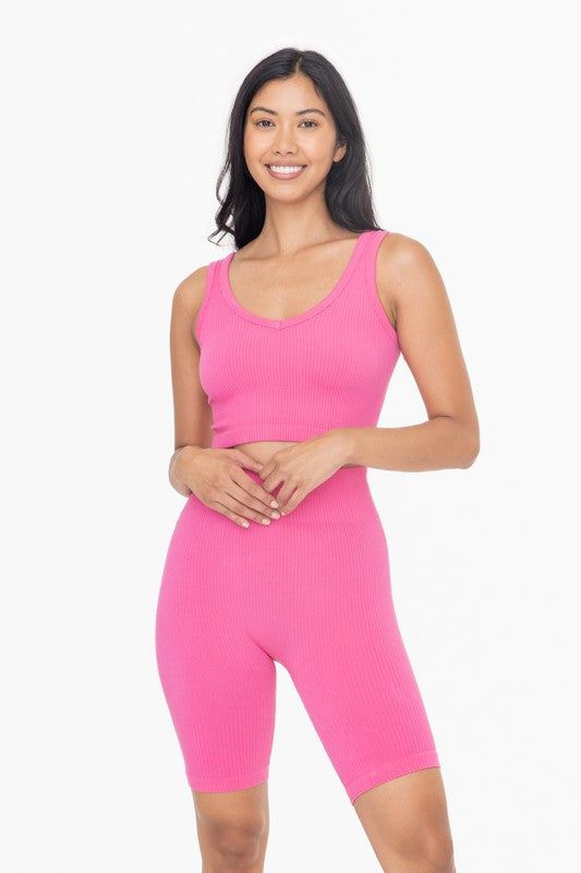 Women's Ribbed Seamless Cropped Tank Top - us.meeeshop