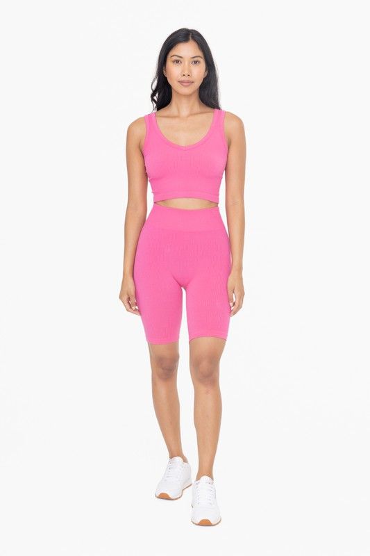 Women's Ribbed Seamless Cropped Tank Top - us.meeeshop