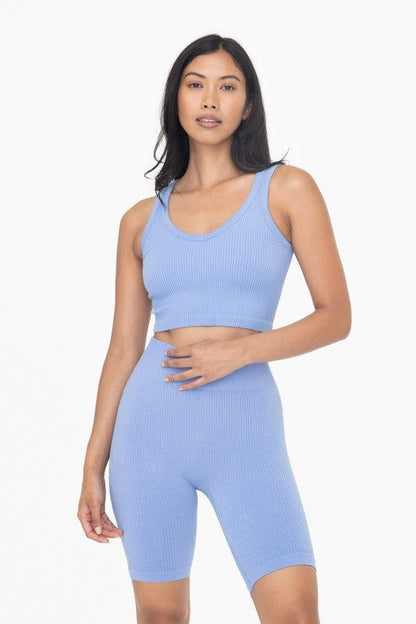 Women's Ribbed Seamless Cropped Tank Top - us.meeeshop