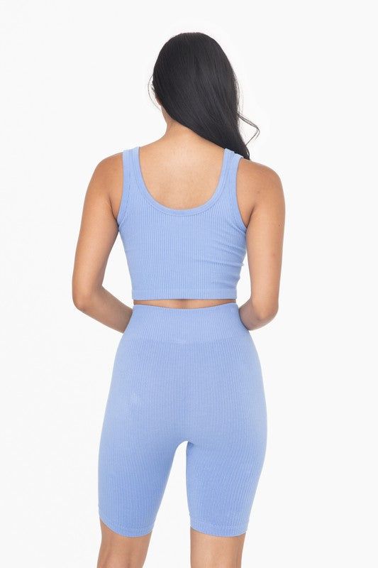 Women's Ribbed Seamless Cropped Tank Top - us.meeeshop