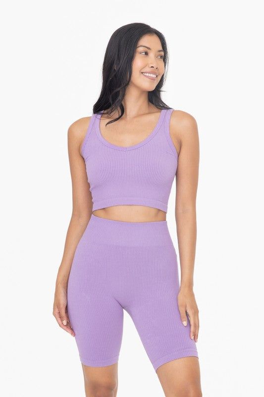 Women's Ribbed Seamless Cropped Tank Top - us.meeeshop