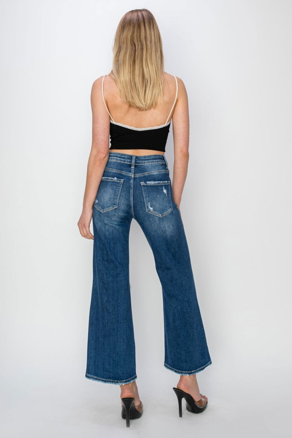 Risen Full Size High Rise Patch Detailed Wide Leg Crop Jeans us.meeeshop - 