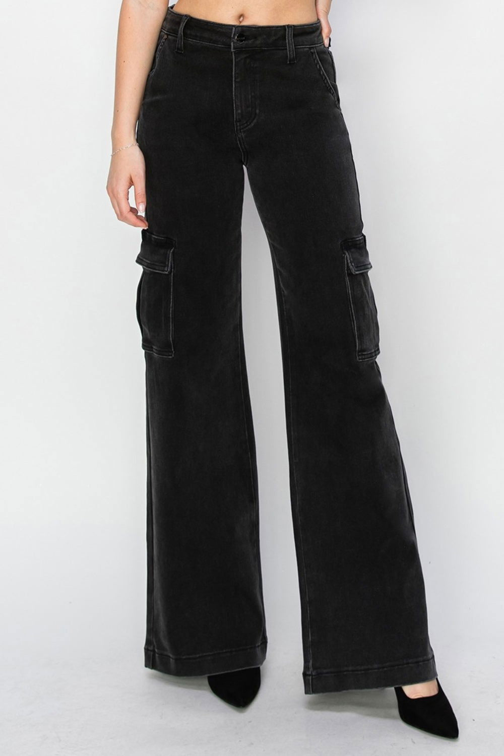 Risen Full Size High Rise Wide Leg Cargo Jeans us.meeeshop - 