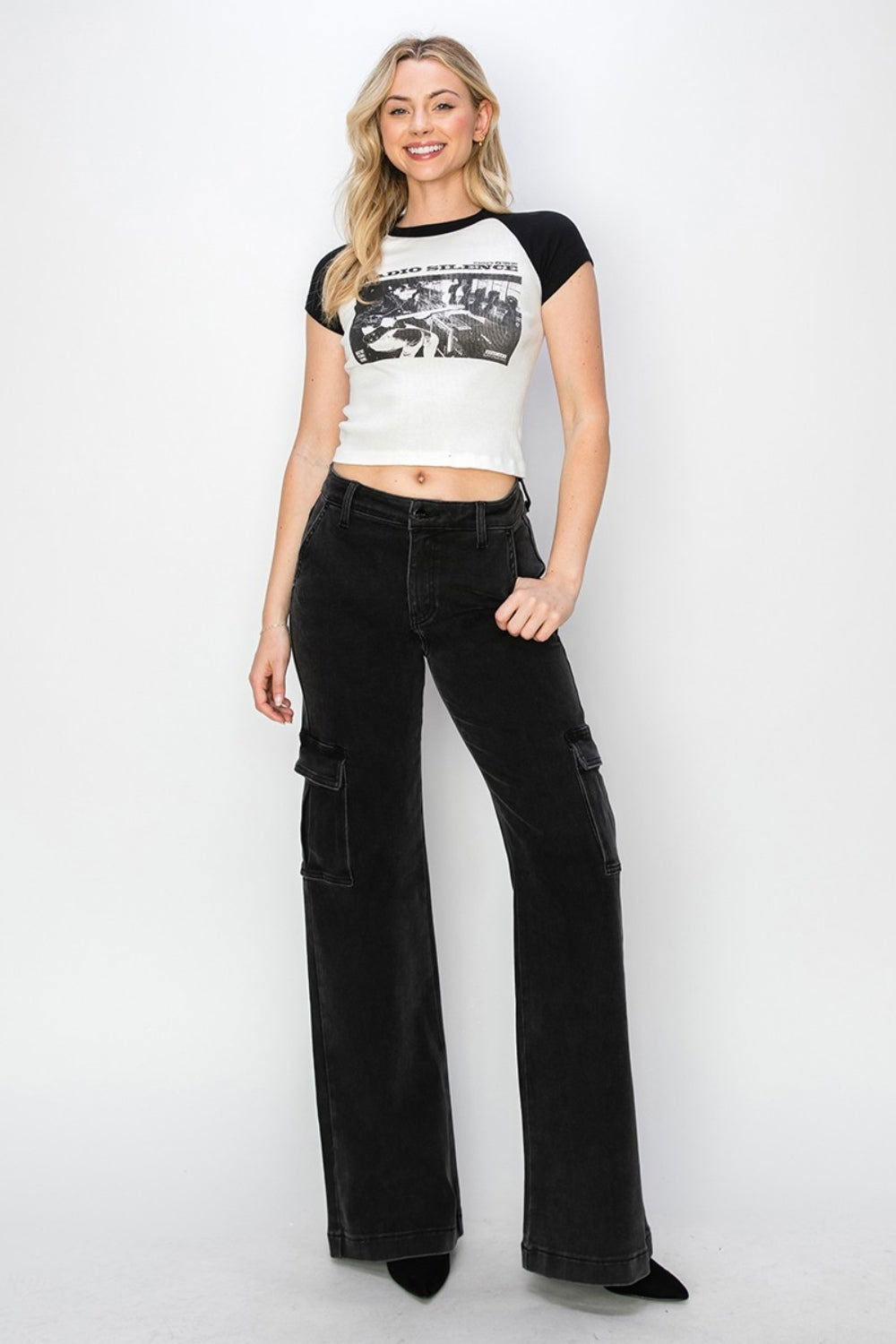 Risen Full Size High Rise Wide Leg Cargo Jeans us.meeeshop - 