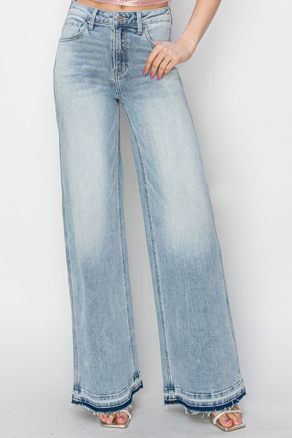 Women's Risen Full Size High Rise Wide Leg Jeans - us.meeeshop