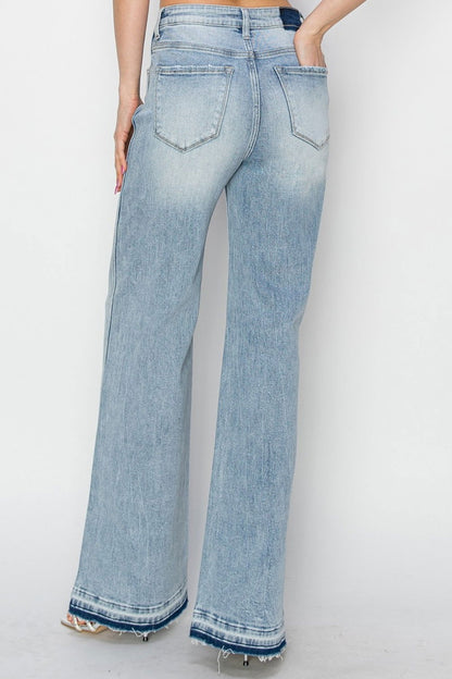 Women's Risen Full Size High Rise Wide Leg Jeans - us.meeeshop