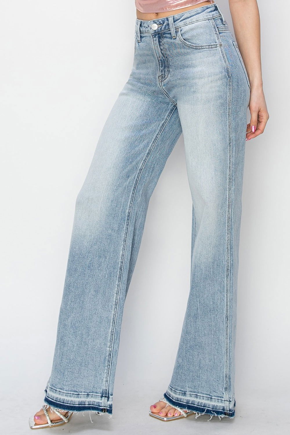 Women's Risen Full Size High Rise Wide Leg Jeans - us.meeeshop